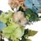 22" Green & Blue Floral & Gourds Thanksgiving Artificial Wreath